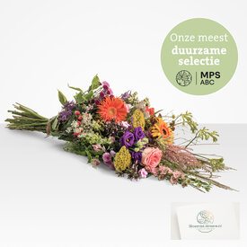 Groen Gekeurd kleurrijk rouwboeket - 112999113